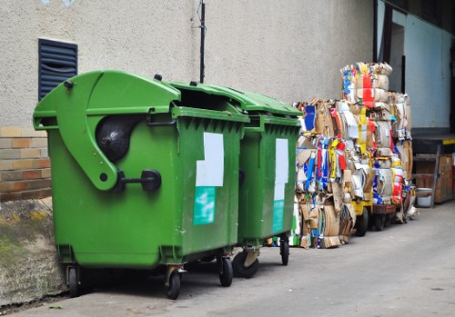 Professional waste removal service at work